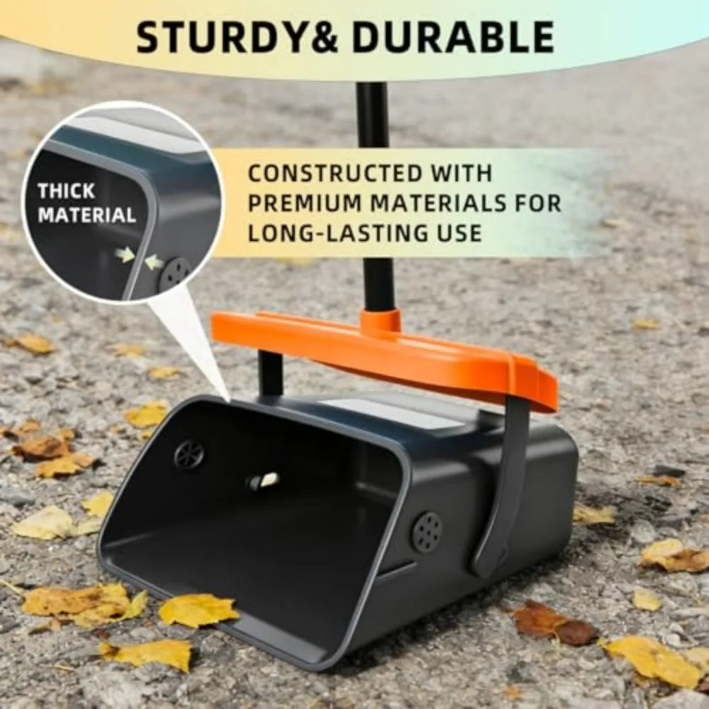 Retractable Long Handle Dog Poop Scooper With Swivel Trash Bin