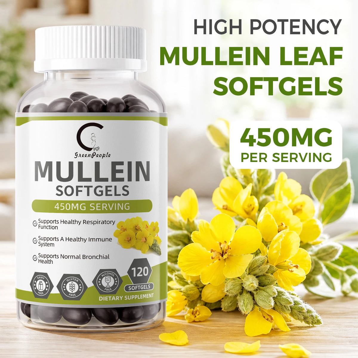 Minch Natural Mullein Leaf Capsules For Respiratory Health