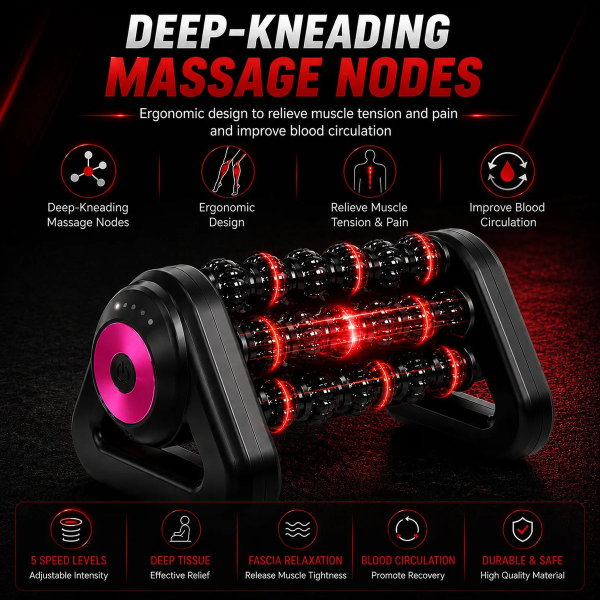 Triangle Electric Massage Roller For Shoulders Back And Legs