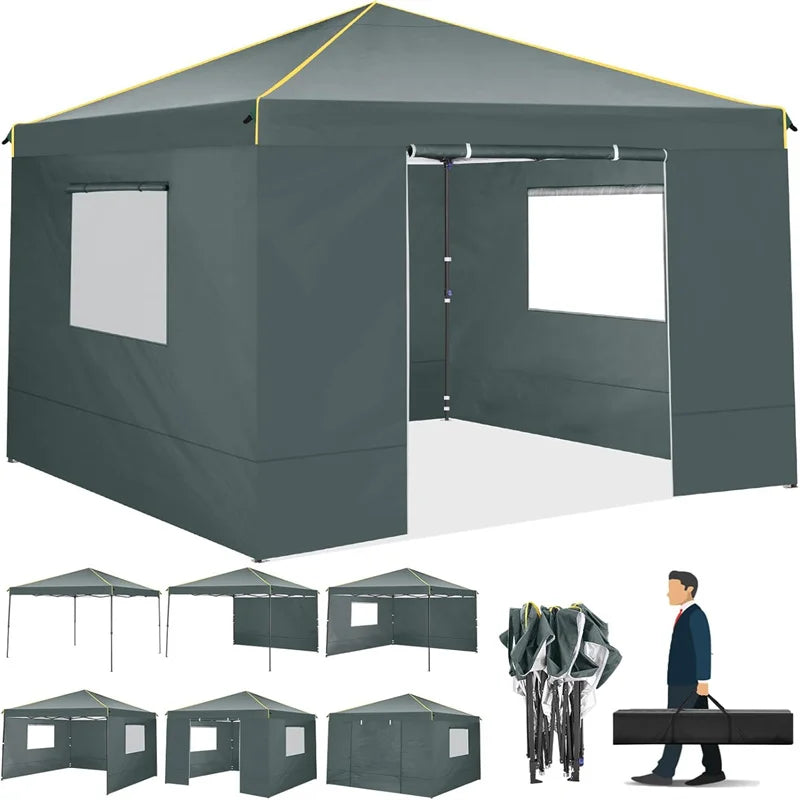 Tooluck Pop Up Canopy Tent with Sidewalls Rollup Mosquito Windows