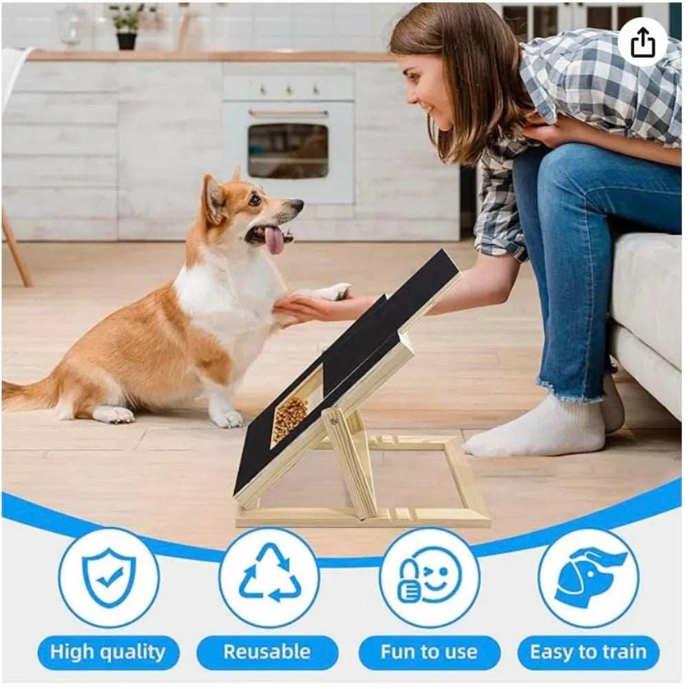 Adjustable Wooden Dog Nail Scratch Board With Treat Box