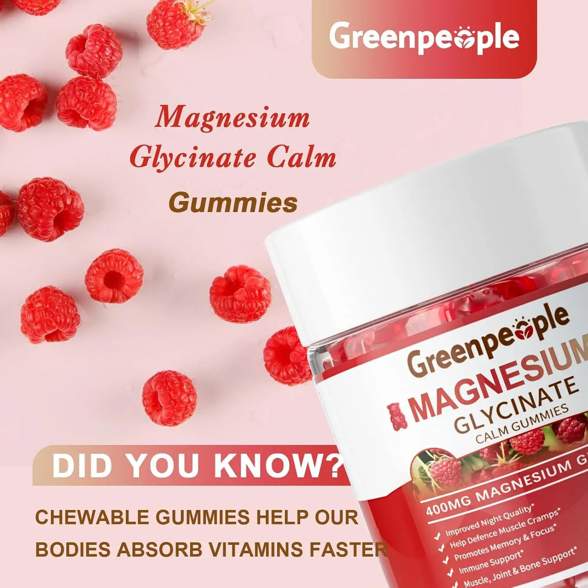 Minch Magnesium Glycinate Gummies Sugar Free With Vitamin D