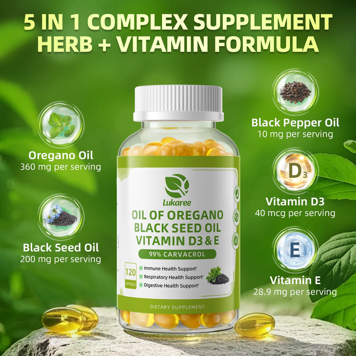 Beworths Oregano Oil Capsules With Black Seed For Immune Support