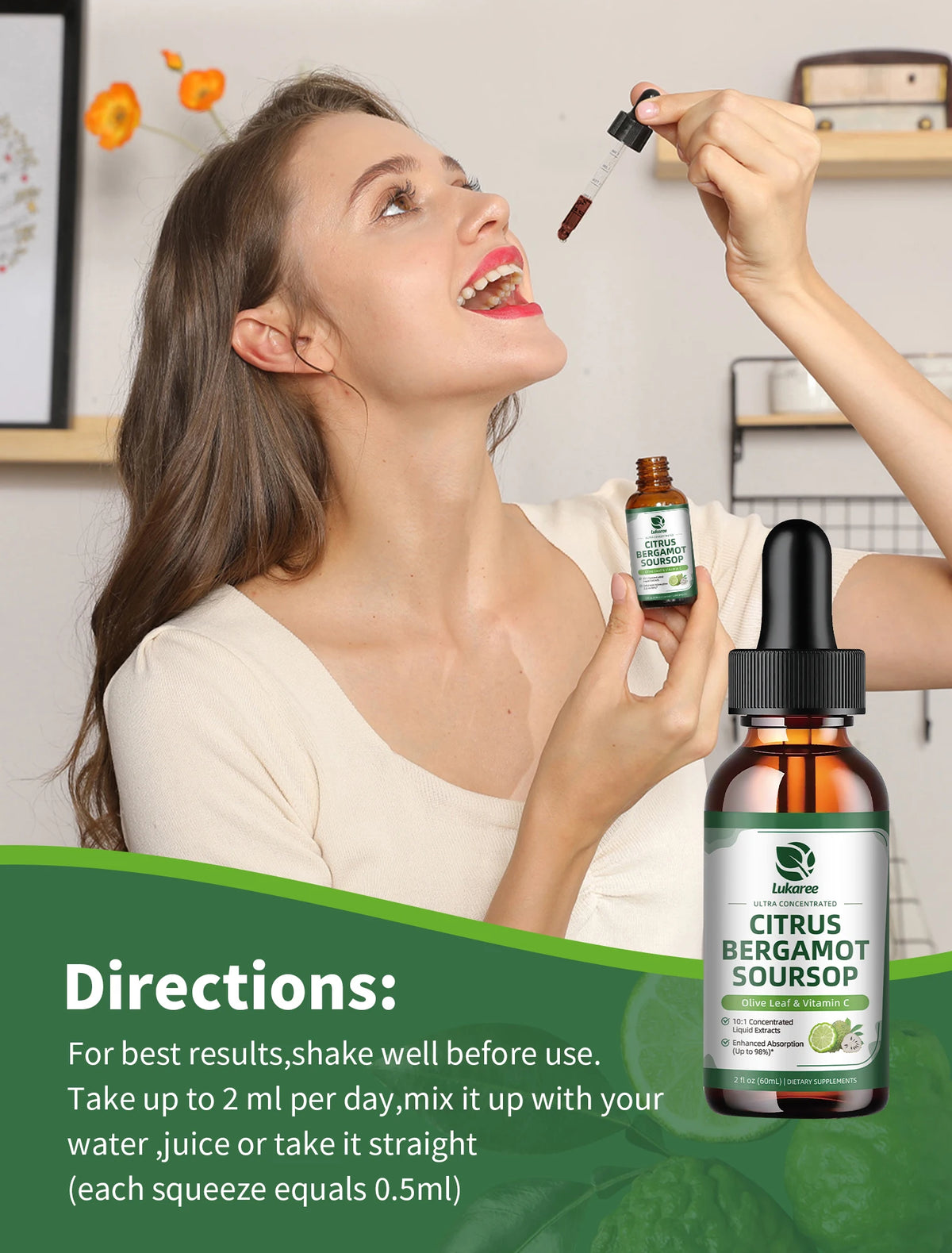 Beworths Citrus Bergamot Liquid Drops With Soursop Red Yeast Rice