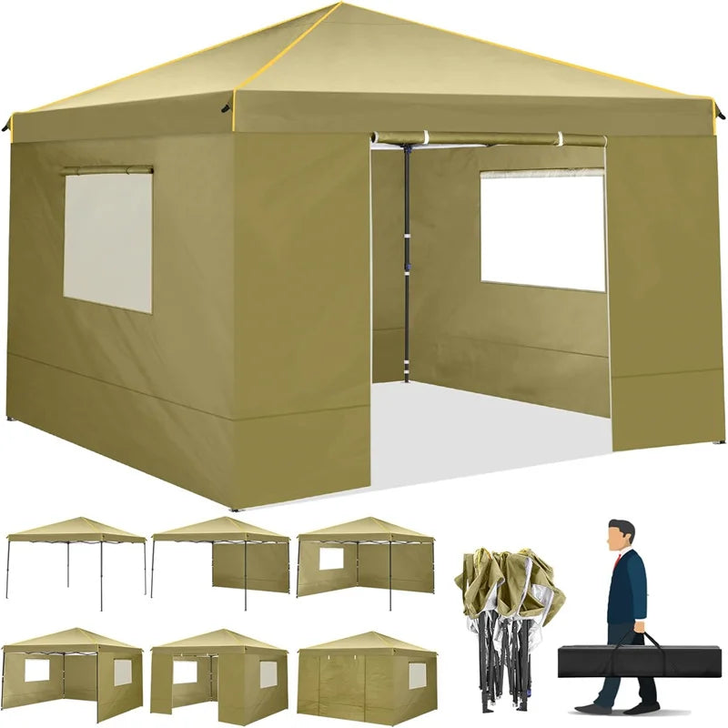 Tooluck Pop Up Canopy Tent with Sidewalls Rollup Mosquito Windows