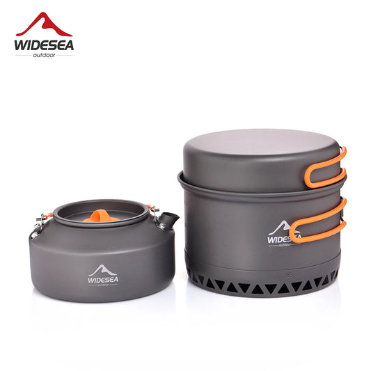 Widesea Foldable Camping Cookware Set Aluminum Outdoor Kitchen Kit