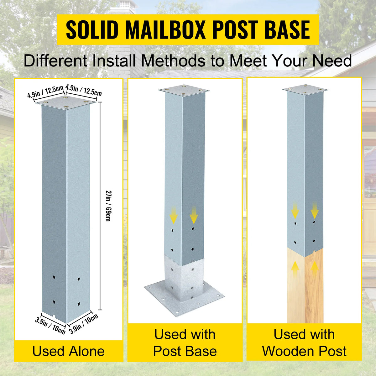 Vevor Steel Mailbox Post Stand With Powder Coated Finish