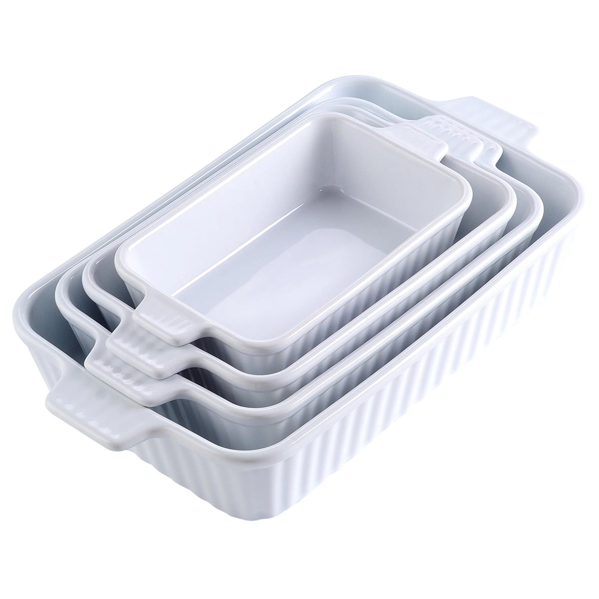 MALACASA Ceramic Baking Dish Set With Handles For Lasagna