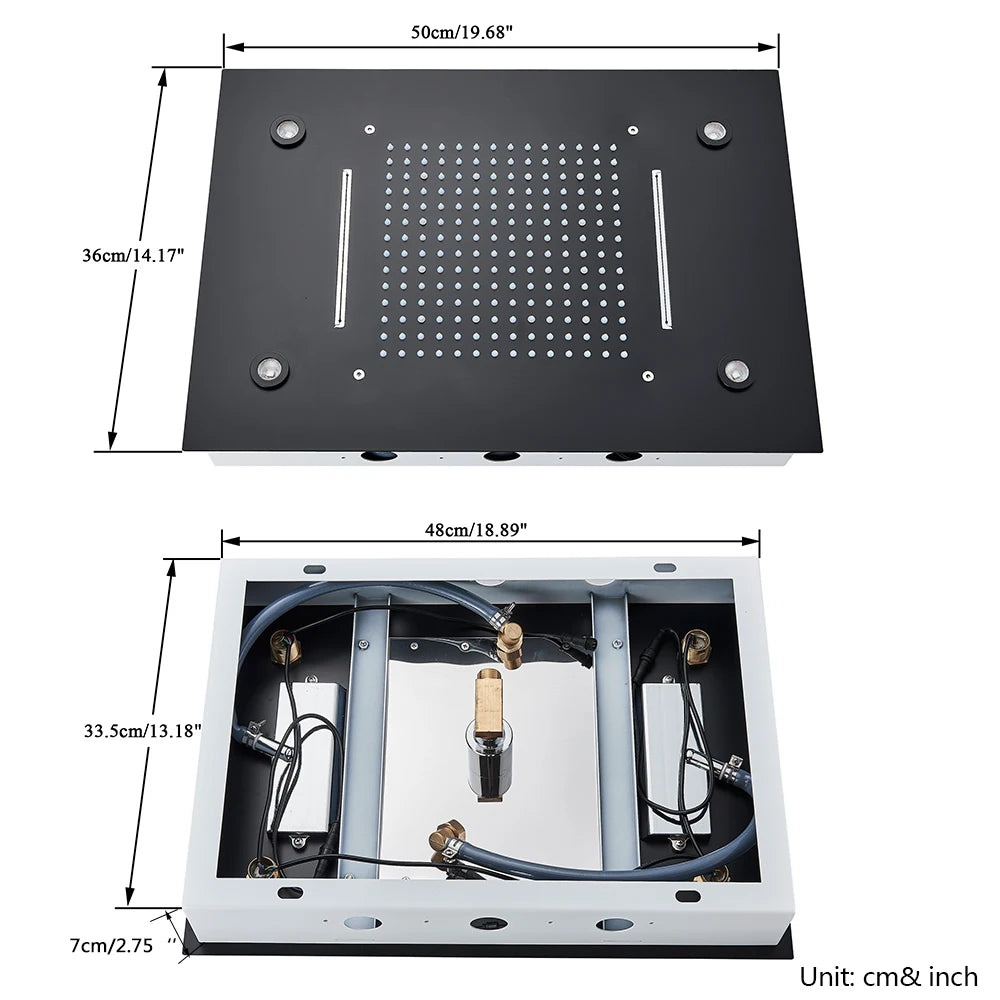 LED ceiling mounted shower head