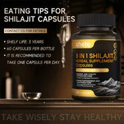 Ahete Shilajit Capsules With Indian Ginseng Rhodiola And Cordyceps