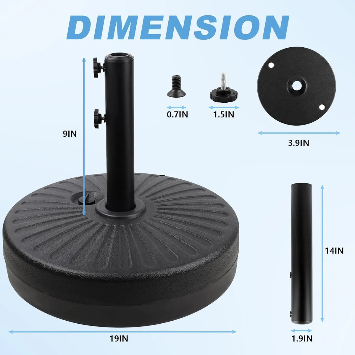 Heavy Duty Patio Umbrella Weighted Anchor Base For Outdoors