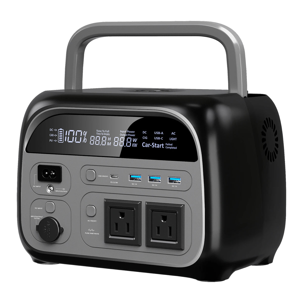 CTOLITY 1800W Portable Power Station Solar Generator