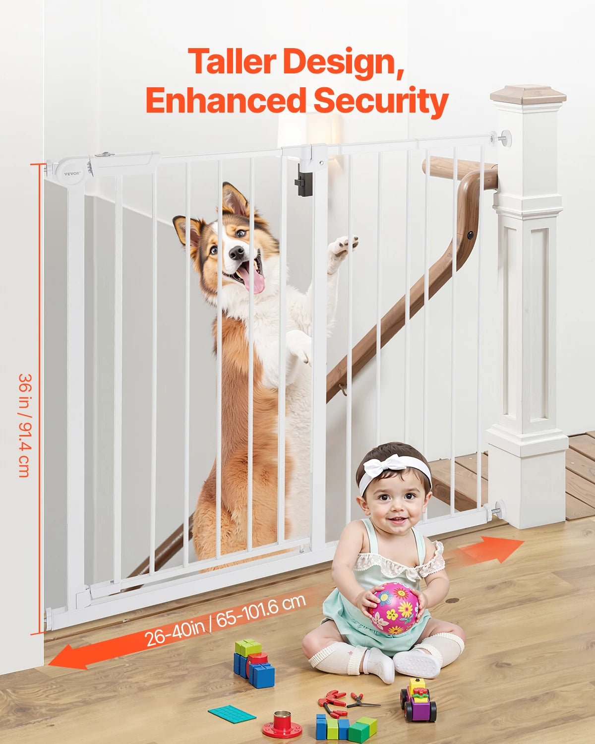 SucceBuy Pressure Mount Walk Through Baby And Pet Safety Gate