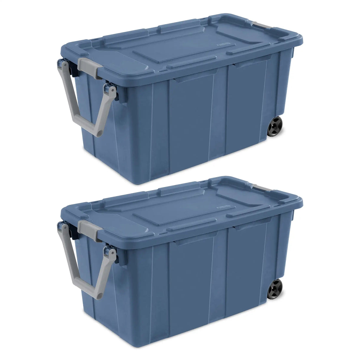 Sterilite Industrial Wheeled Plastic Storage Bin With Handle