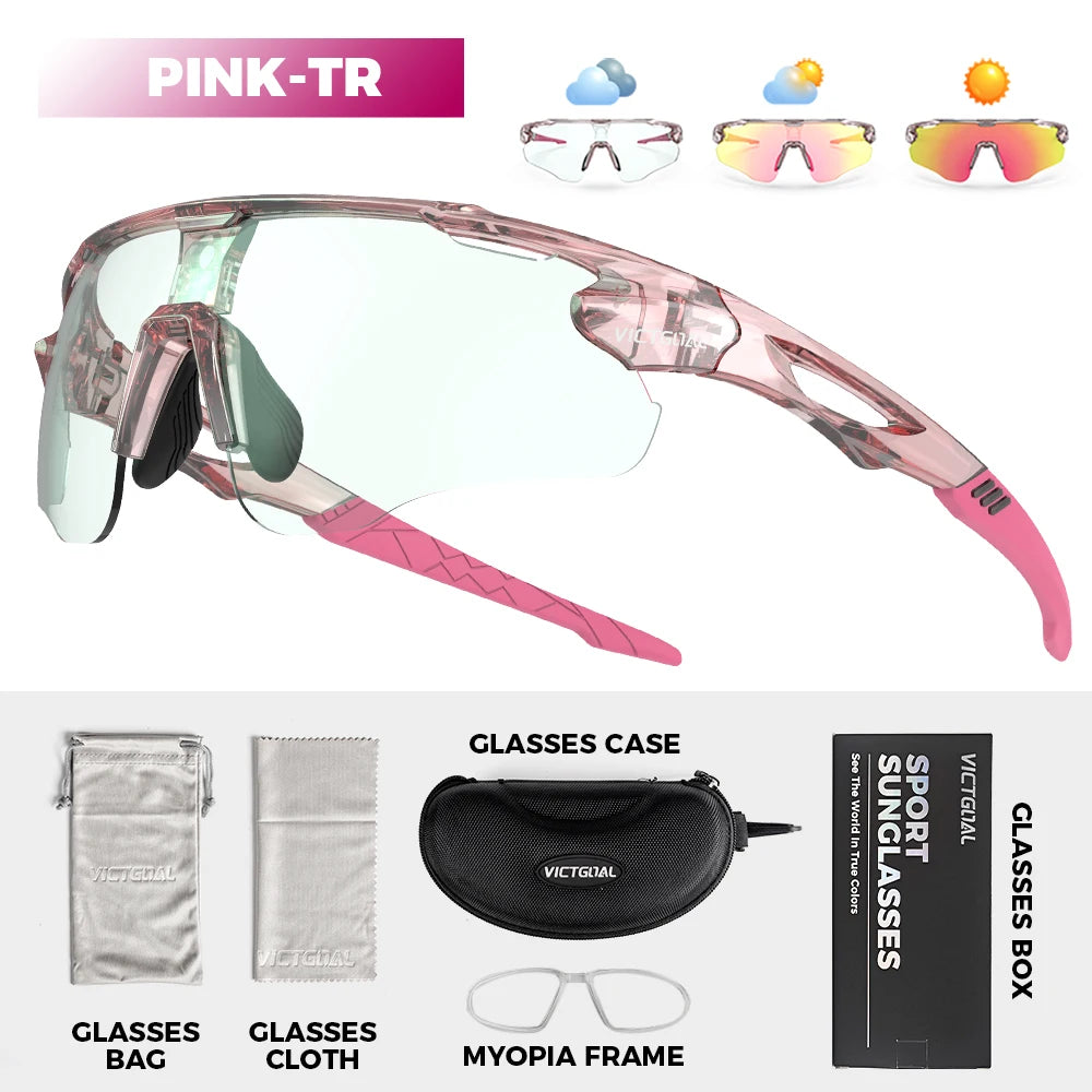 Victgoal Photochromic Cycling Sunglasses UV400 TR-90 Sports Protection Eyewear