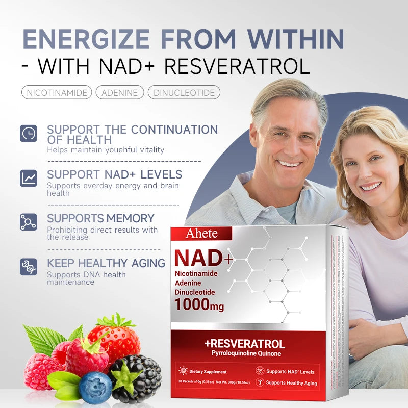 Ahete NAD Supplement With Nicotinamide And Resveratrol