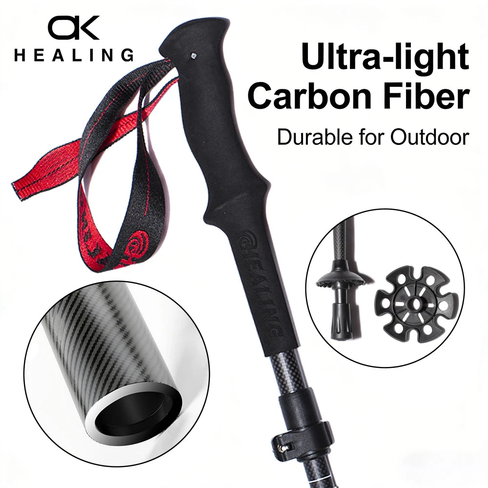 Okhealing Ultralight Carbon Fiber Trekking Poles For Hiking And Climbing