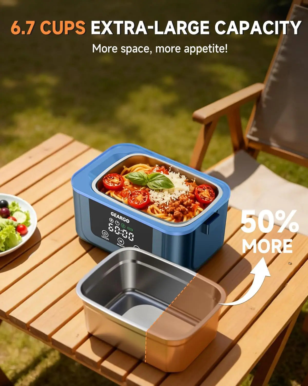 Rechargeable Cordless Electric Heated Lunch Box With Thermal Insulation