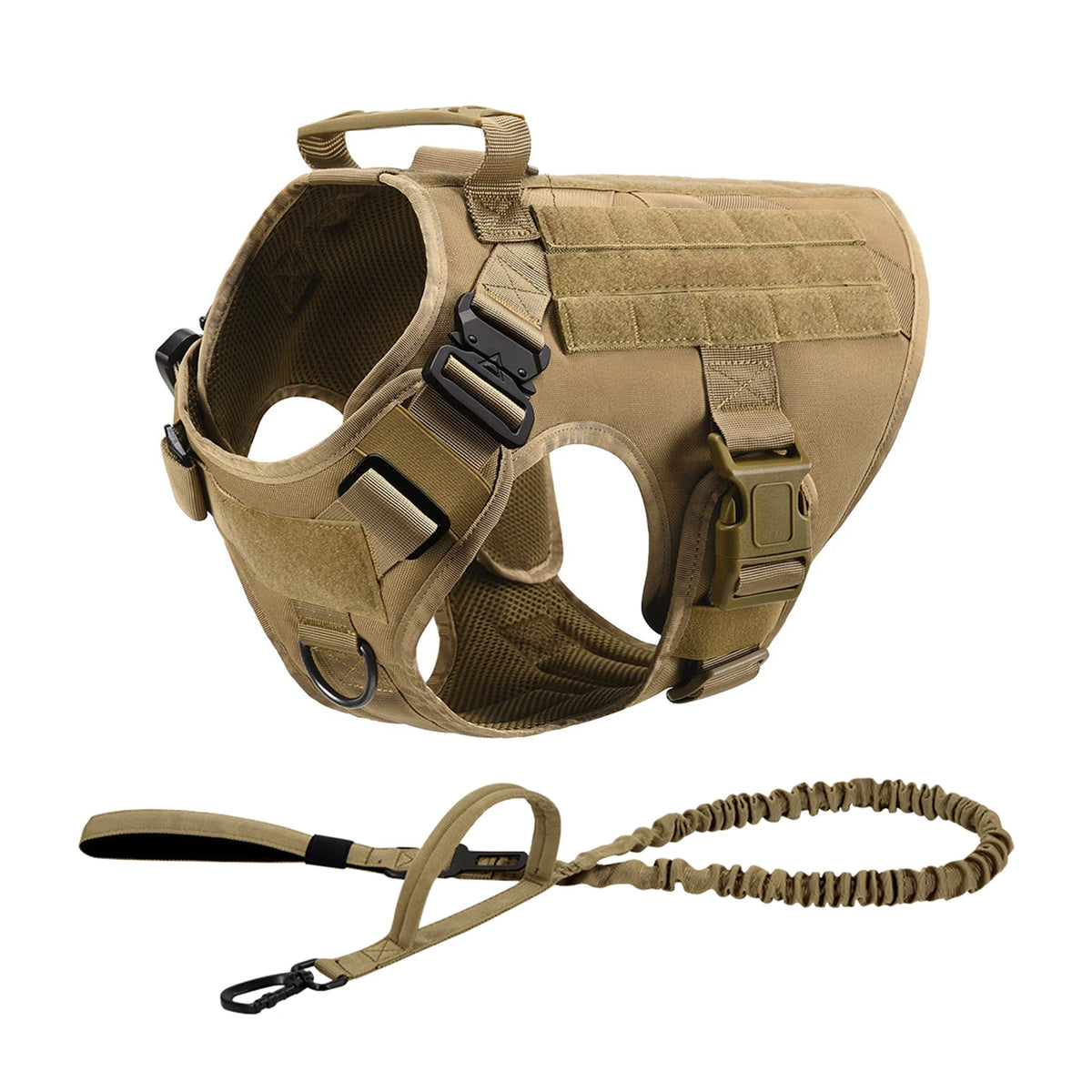Tactical Nylon Molle Dog Harness Vest With Padded Quick Release