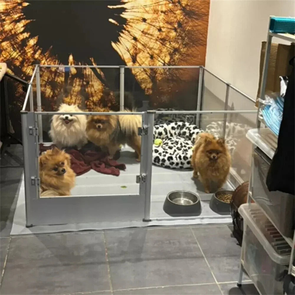 Borwart Indoor Acrylic Dog Playpen Enclosure Whelping Pen