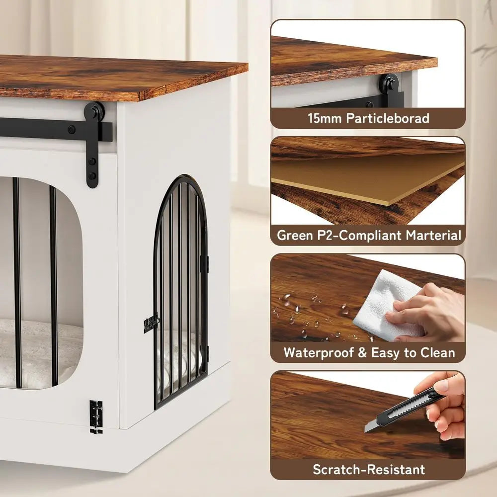 Decorative Wooden Dog Kennel Furniture With Cushion For Pets