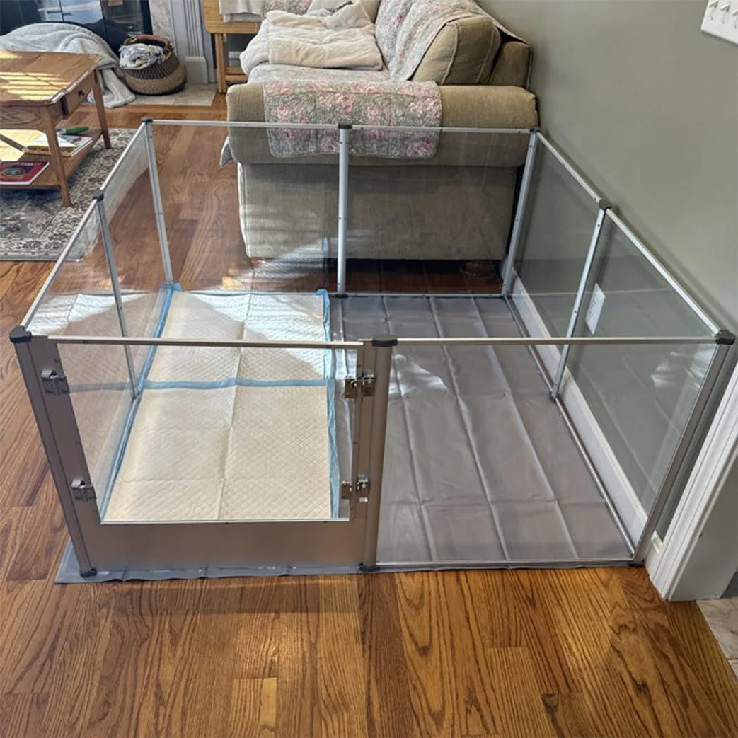 Borwart Indoor Acrylic Dog Playpen Enclosure Whelping Pen