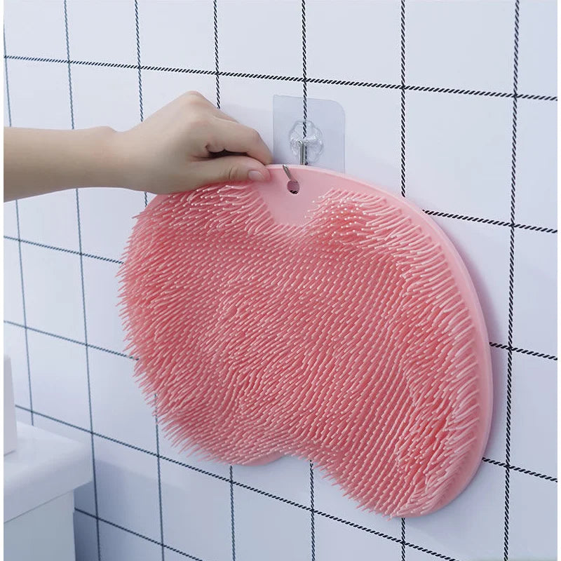 Rubber Exfoliating Foot Brush And Back Scrubber With Suction Cup