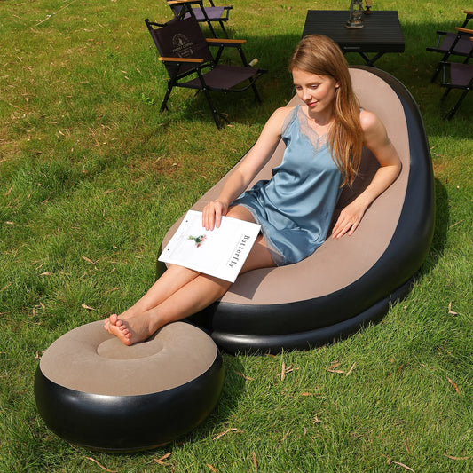 Azulblanco Inflatable Lazy Couch Sofa Bed Foldable Outdoor Recliner Chair
