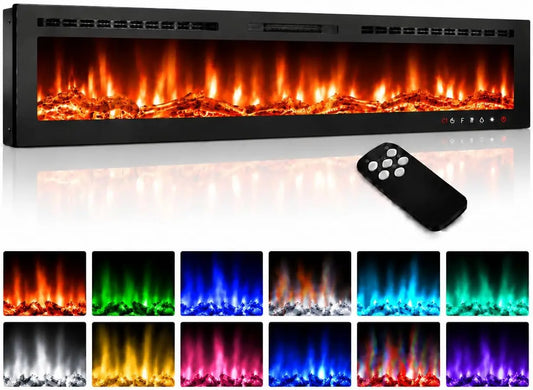 Wall Mounted Electric Fireplace Heater With Realistic Flame Effects
