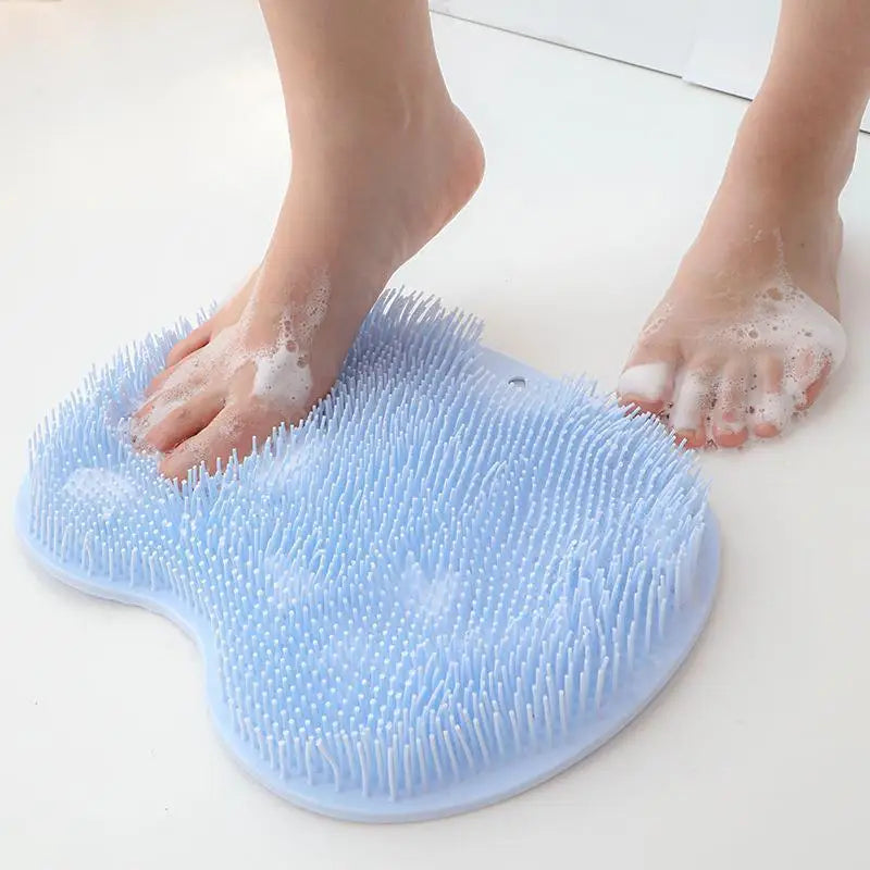 Rubber Exfoliating Foot Brush And Back Scrubber With Suction Cup