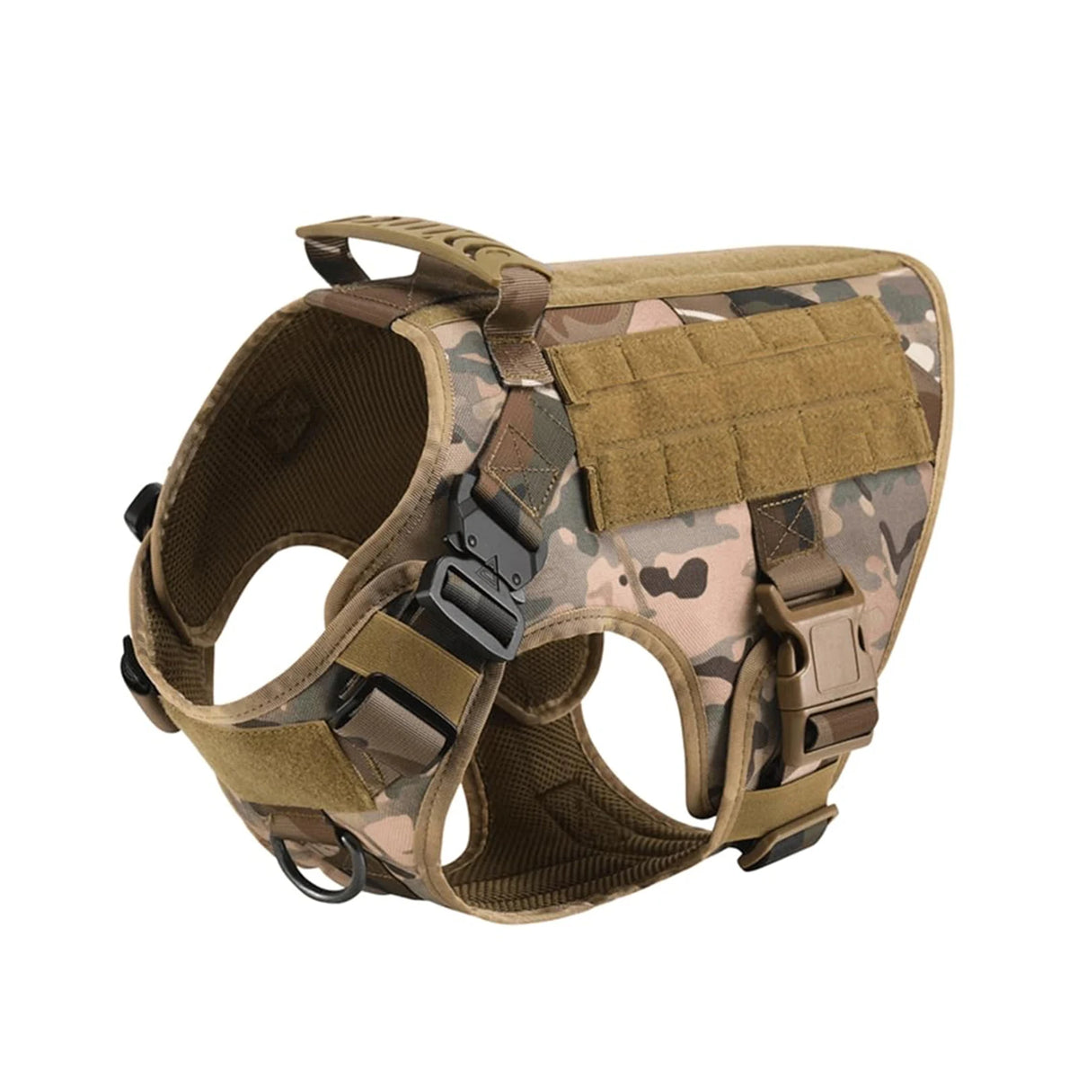Tactical Nylon Molle Dog Harness Vest With Padded Quick Release