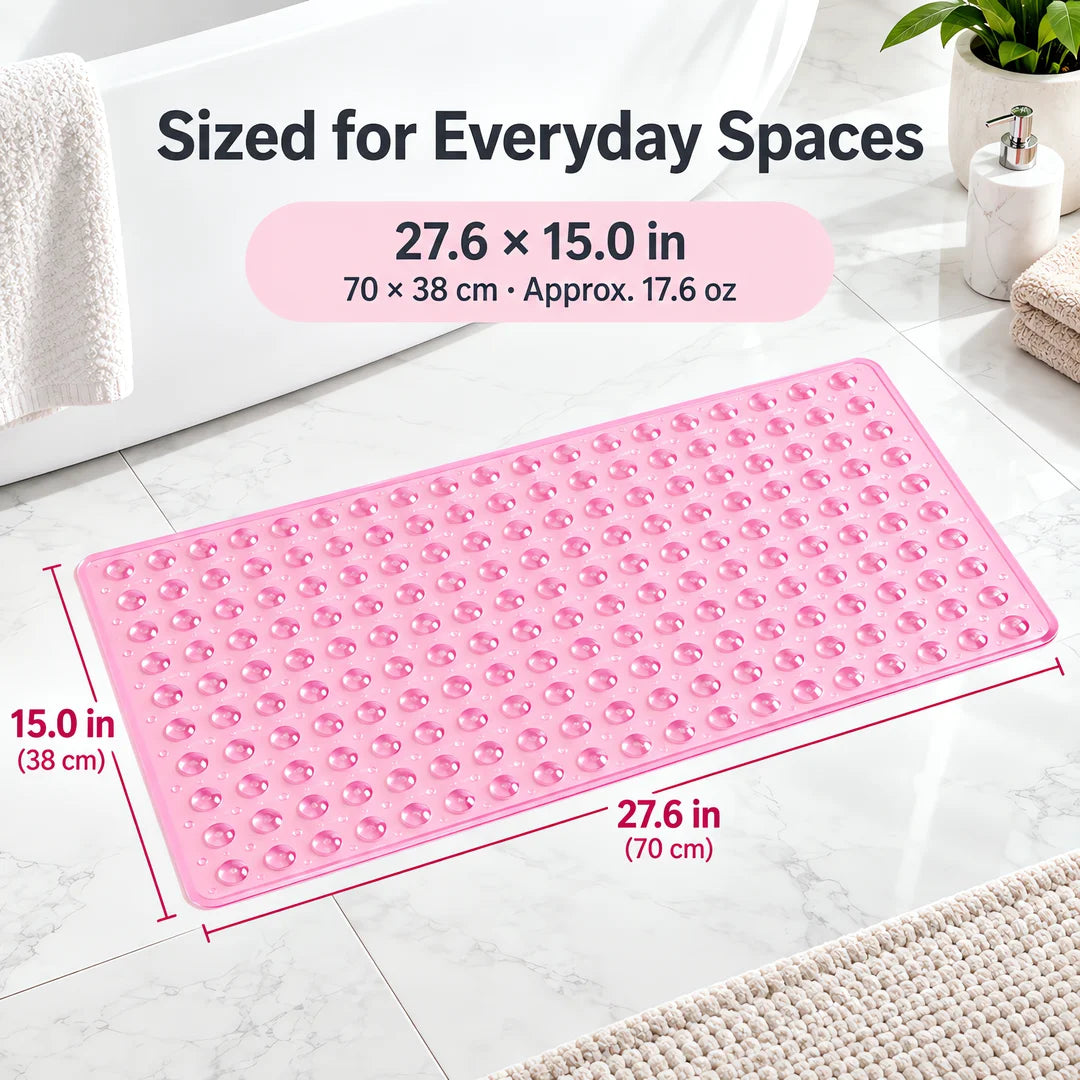 PVC Suction Cup Bath Mat For Bathtub And Bathroom Surfaces