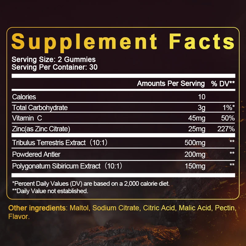 Minch Tribulus Terrestris Extract Gummies For Men Vitality Boost