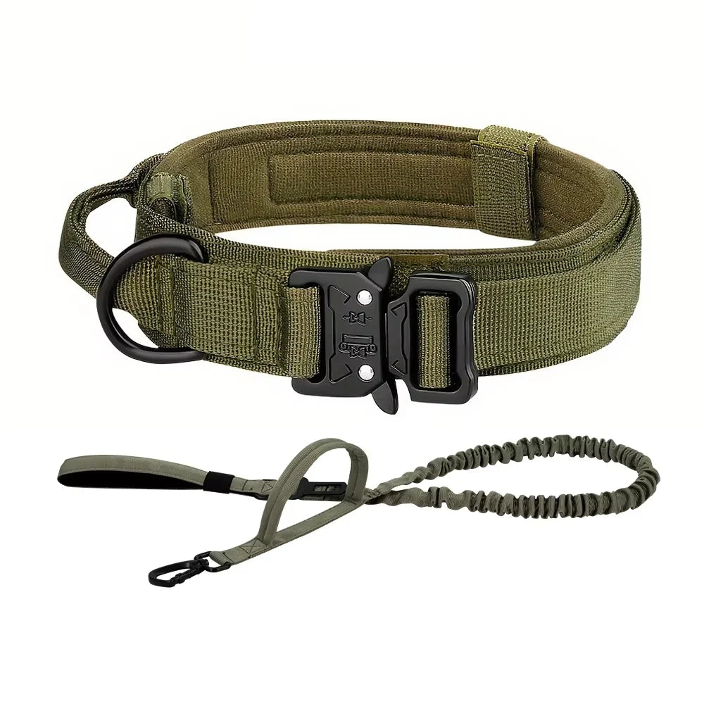 Adjustable Nylon Dog Collar And Leash Set With Quick Release Buckle
