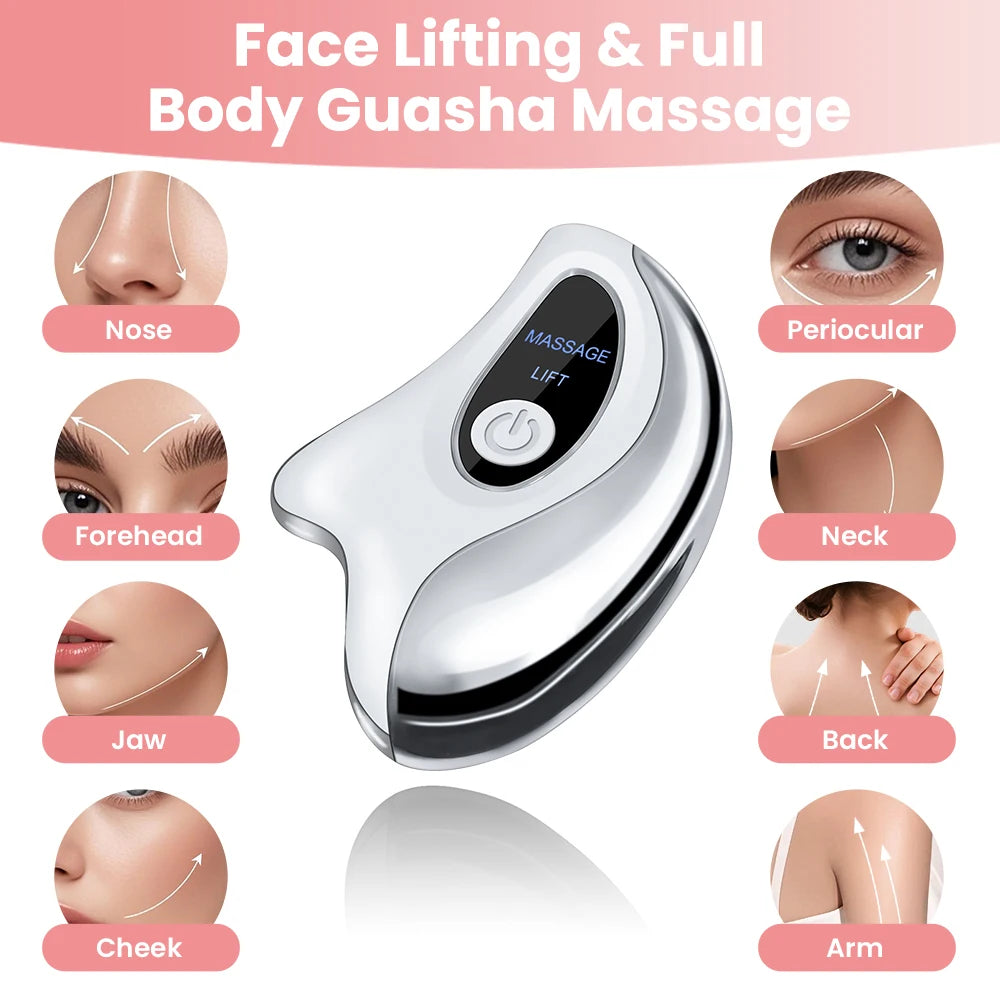Hailicare Heated Vibration Electric Gua Sha Facial Massager Tool