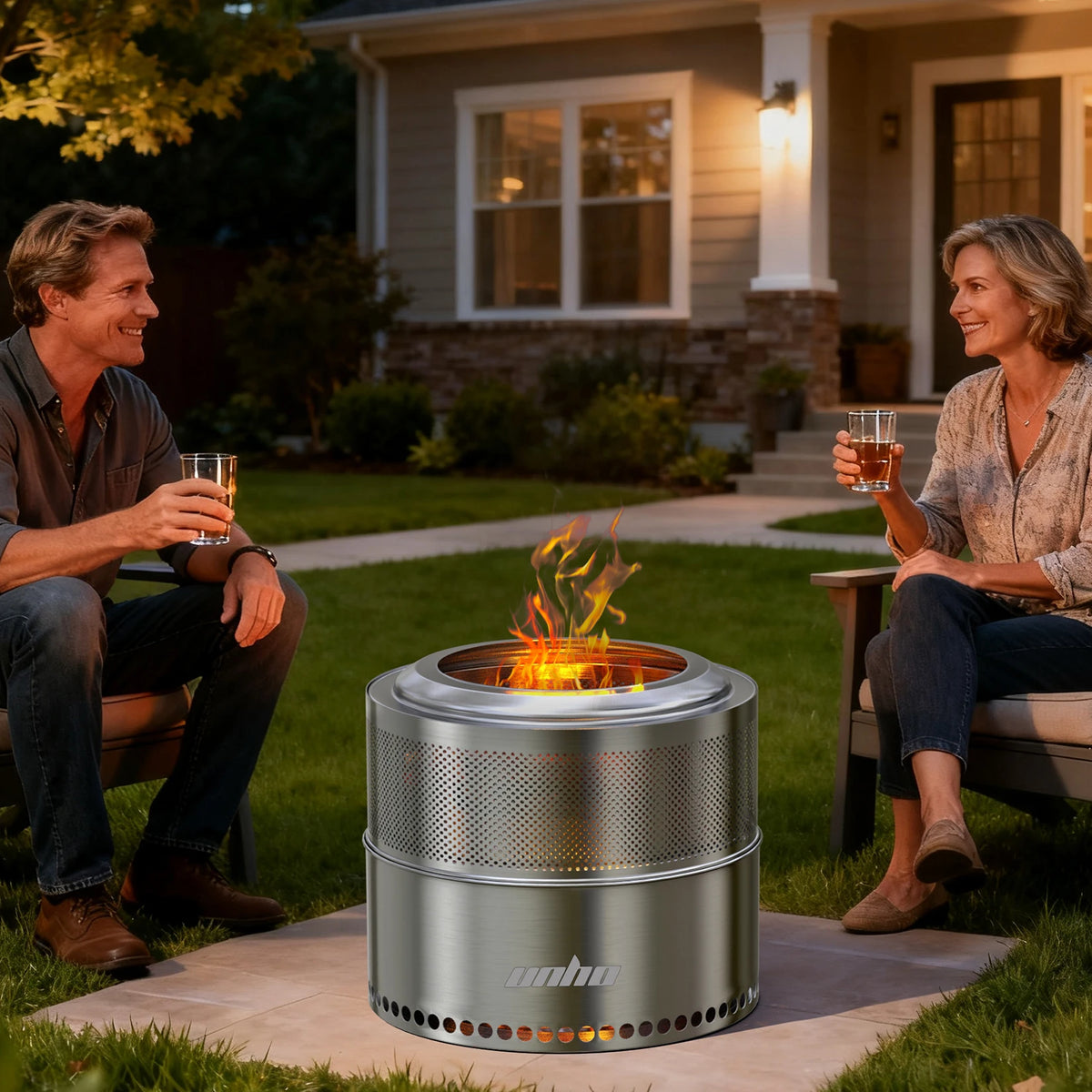 Stainless Steel Smokeless Portable Wood Burning Fire Pit