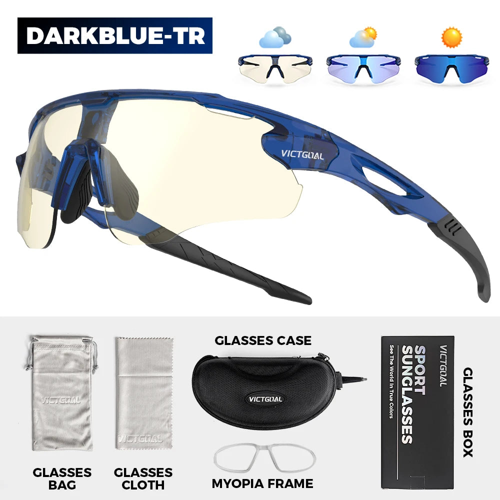 Victgoal Photochromic Cycling Sunglasses UV400 TR-90 Sports Protection Eyewear