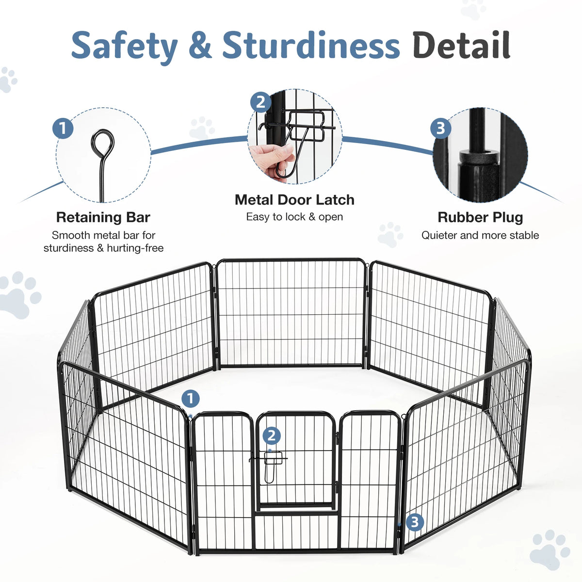 JHK Metal Foldable Dog Playpen And Outdoor Pet Exercise Fence