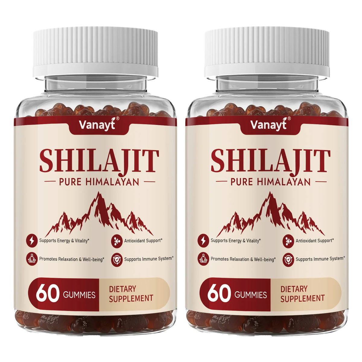 Vanayt Pure Himalayan Shilajit Gummies With Ashwagandha Ginger Supplement