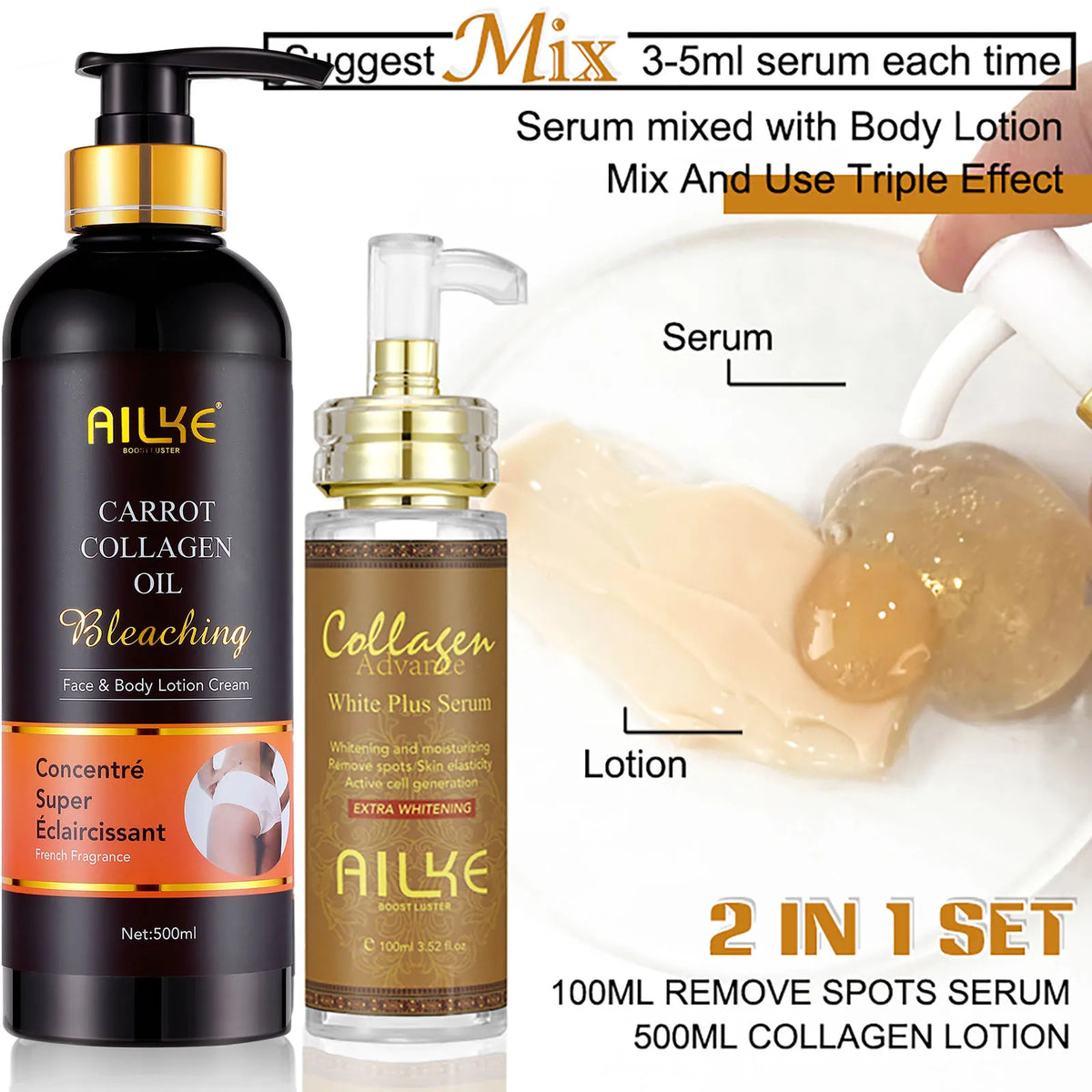 Ailke Whitening Body Lotion With Collagen And Natural Carrot Oil