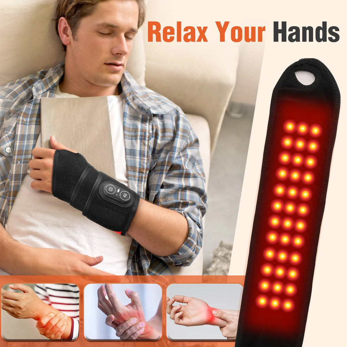 Hailicare Red Light Vibration Heating Wrap For Joint Pain Relief