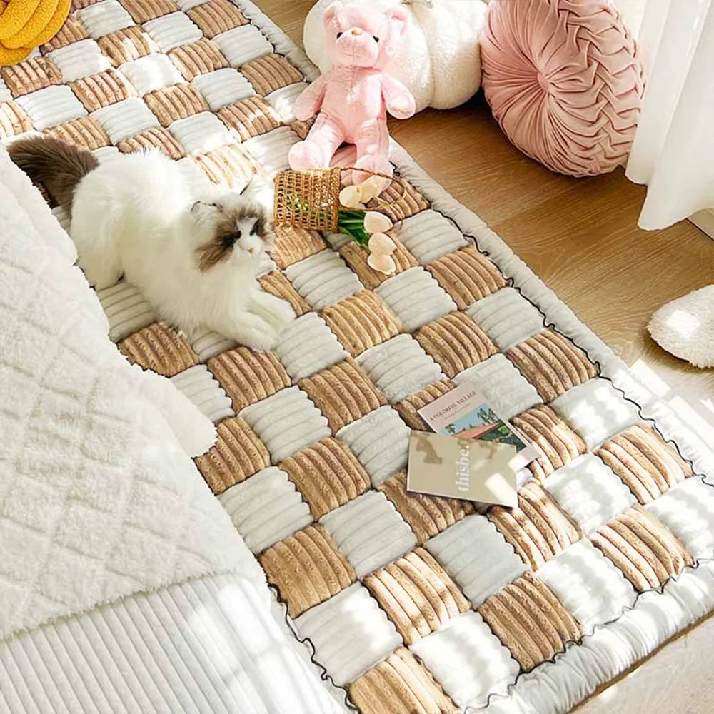 CWV Warm Anti Slip Coral Fleece Pet Bed Mat Protector