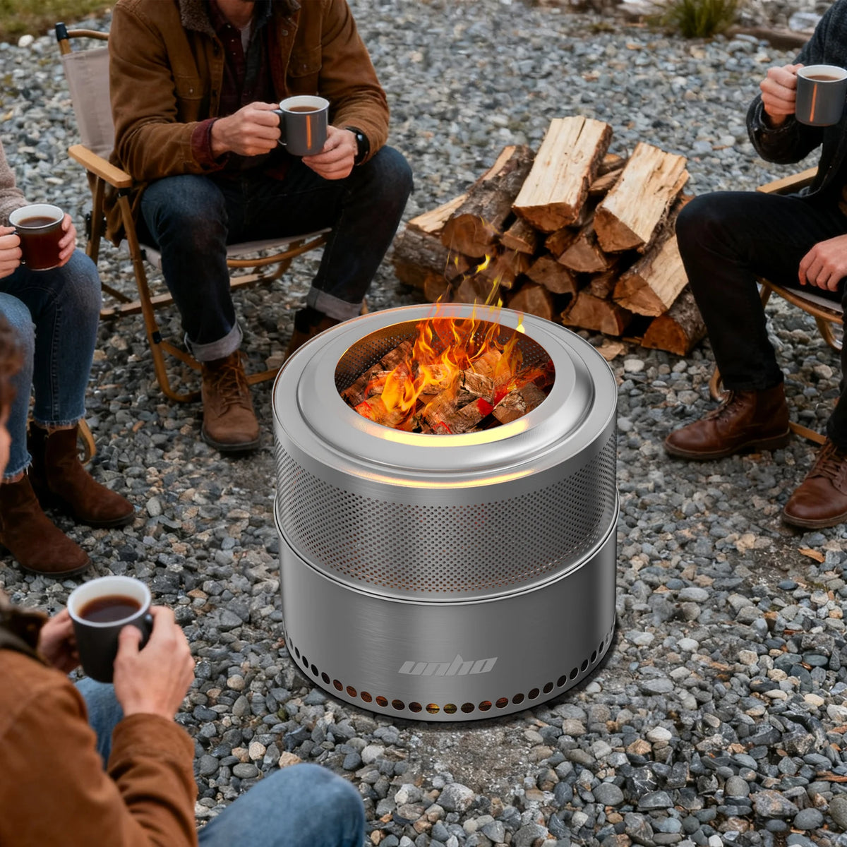Stainless Steel Smokeless Portable Wood Burning Fire Pit