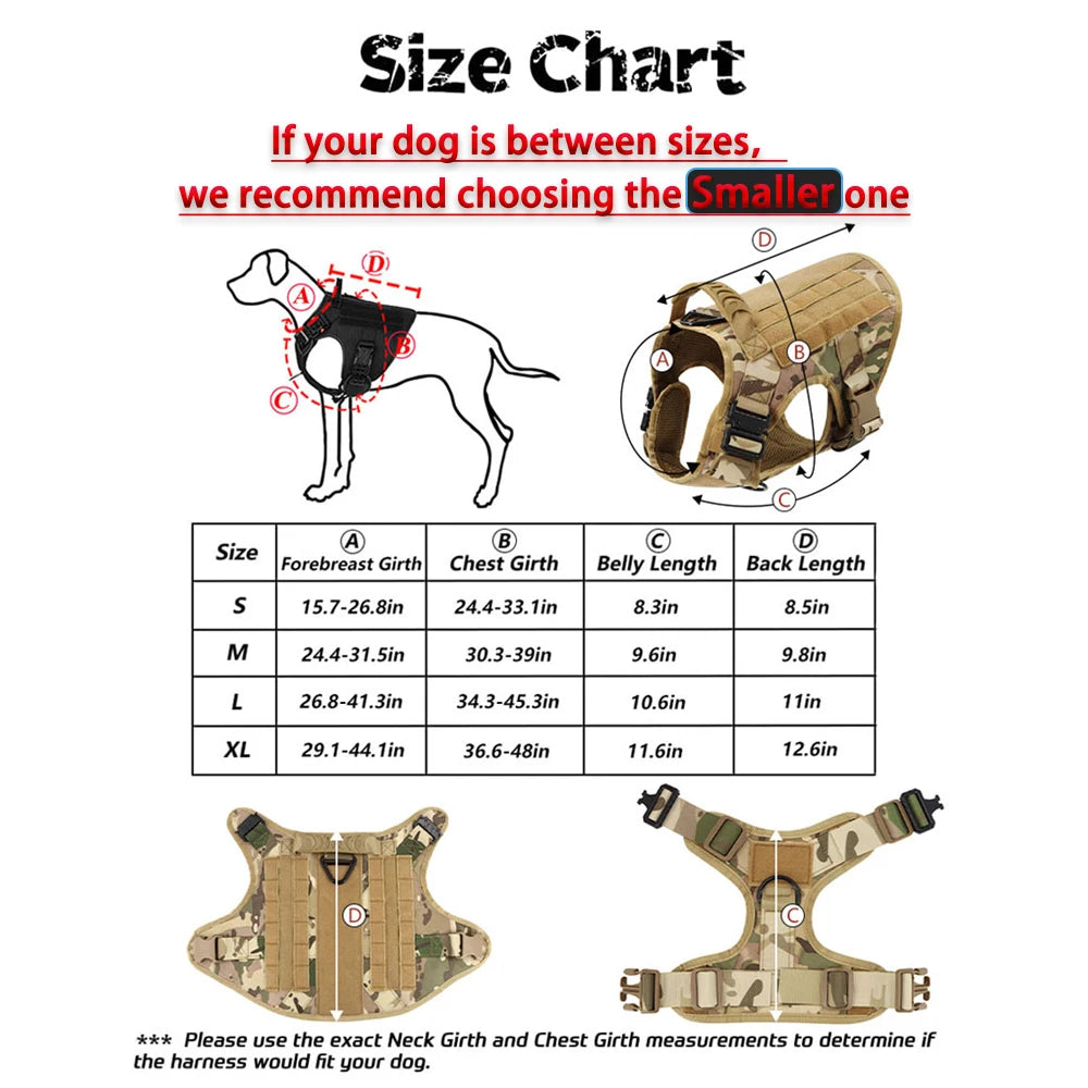 Tactical Nylon Dog Harness And Leash Set For Active Pets