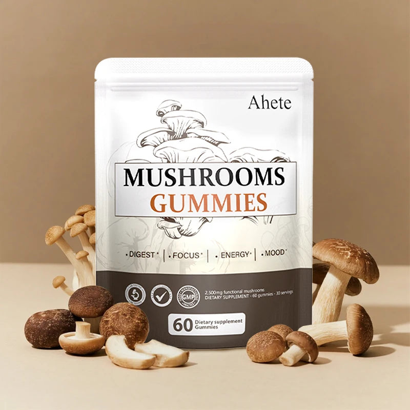 Ahete Seven Mushroom Gummies With Turkey Tail Reishi And Ashwagandha