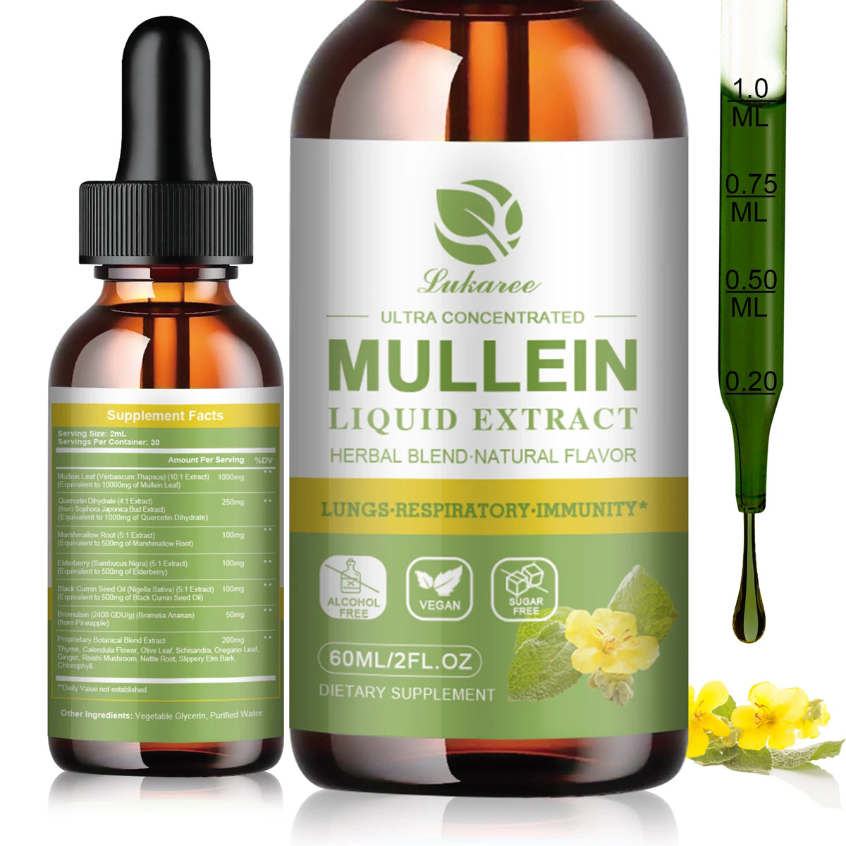 Beworths Mullein Elderberry Drops For Lung Support And Cleansing