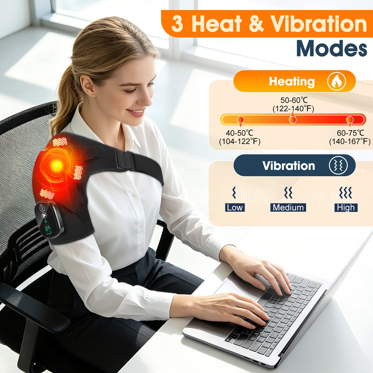 Hailicare Heated Shoulder Massage Machine With Vibration Therapy