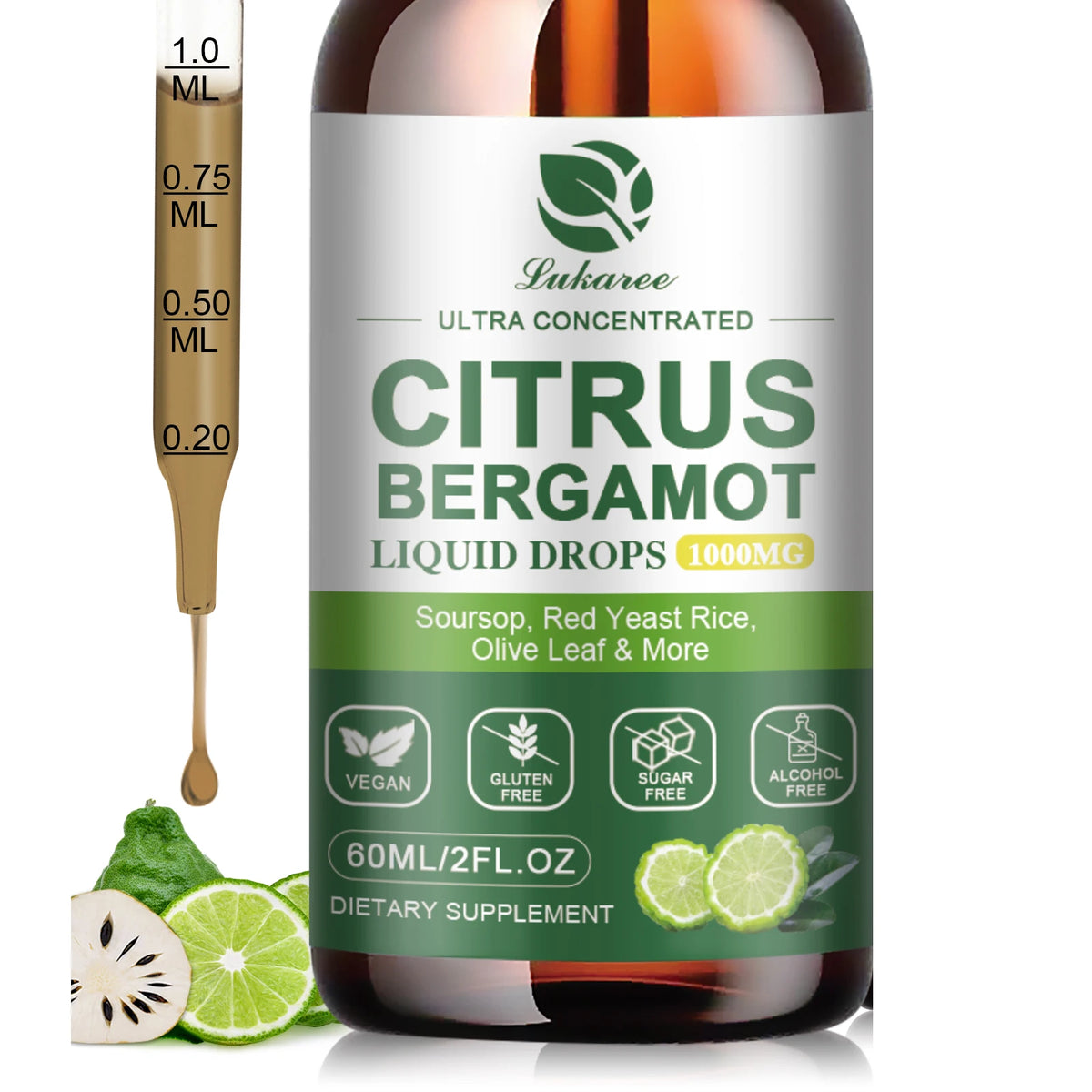 Beworths Citrus Bergamot Liquid Drops With Soursop Red Yeast Rice