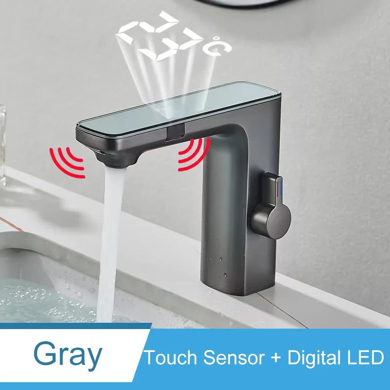 Shinesia Touch Sensor LED Temperature Bathroom Basin Faucet