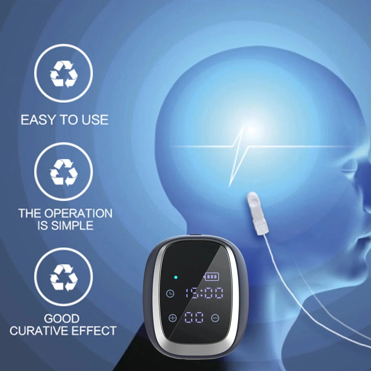 Handheld EMS Sleep Aid Device CES Microcurrent Pulse Therapy